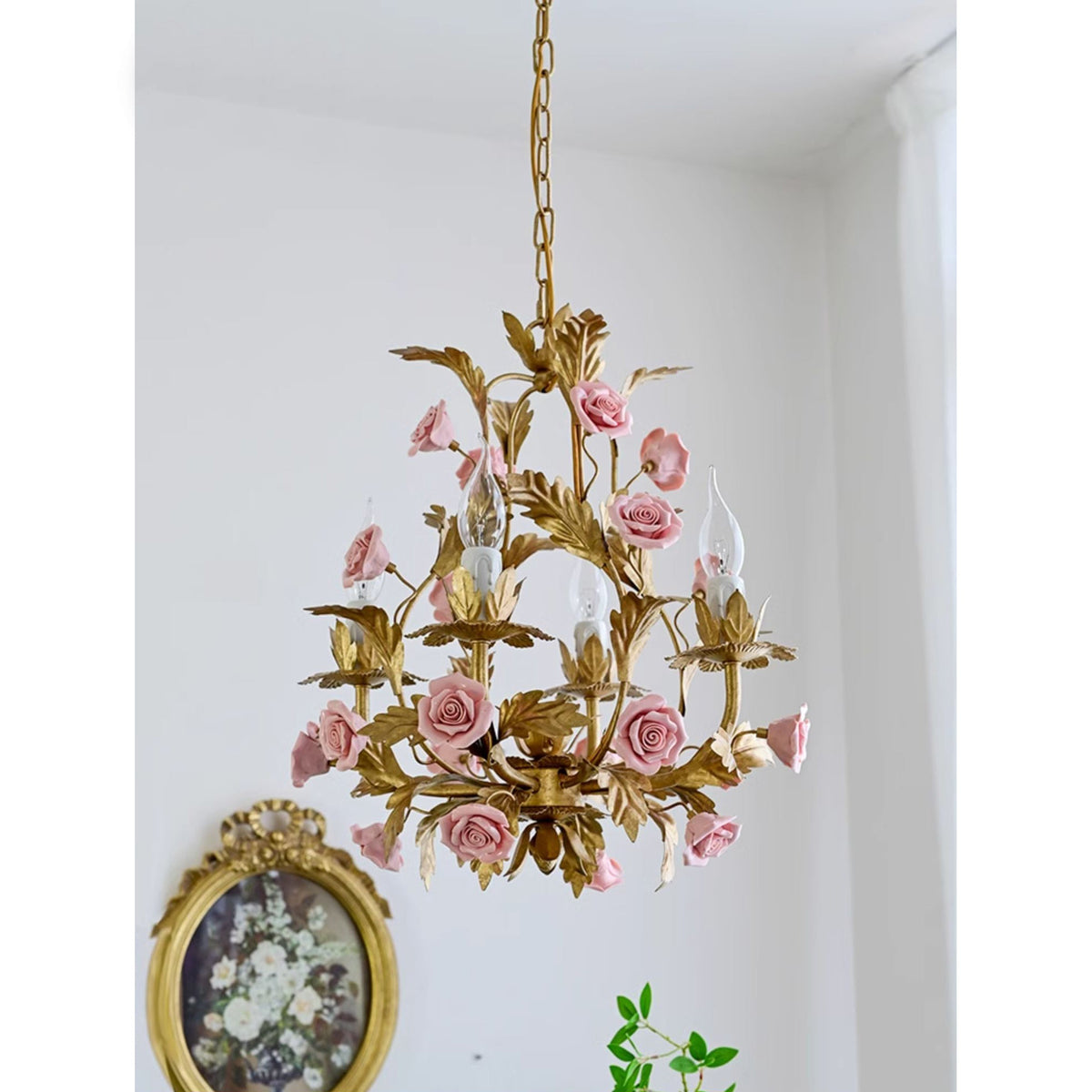 Ember Lustre en Céramique Fleur de Rose de Luxe Postmoderne