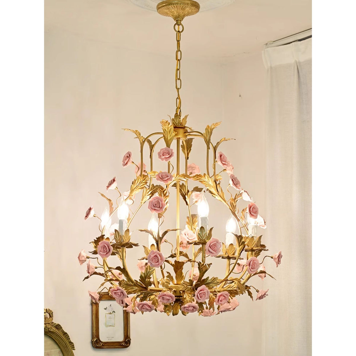 Ember Lustre en Céramique Fleur de Rose de Luxe Postmoderne