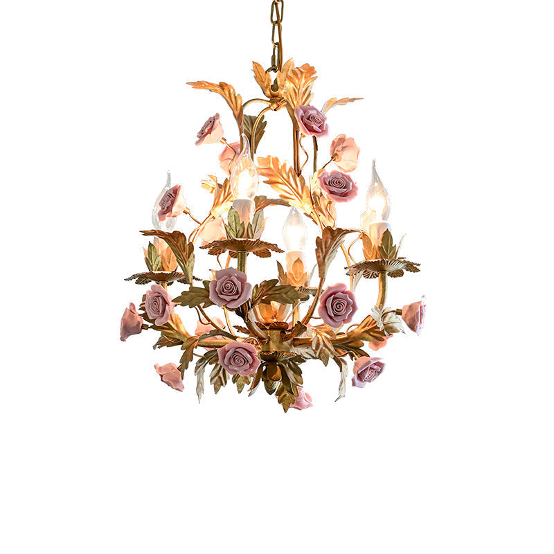Ember Lustre en Céramique Fleur de Rose de Luxe Postmoderne