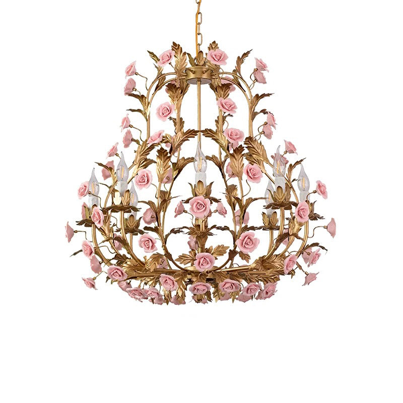 Ember Lustre en Céramique Fleur de Rose de Luxe Postmoderne