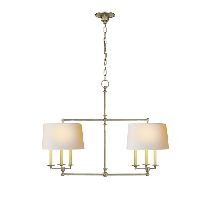 Lustre en Laiton et Tissu Vintage d'Art Classique avec Incrustation