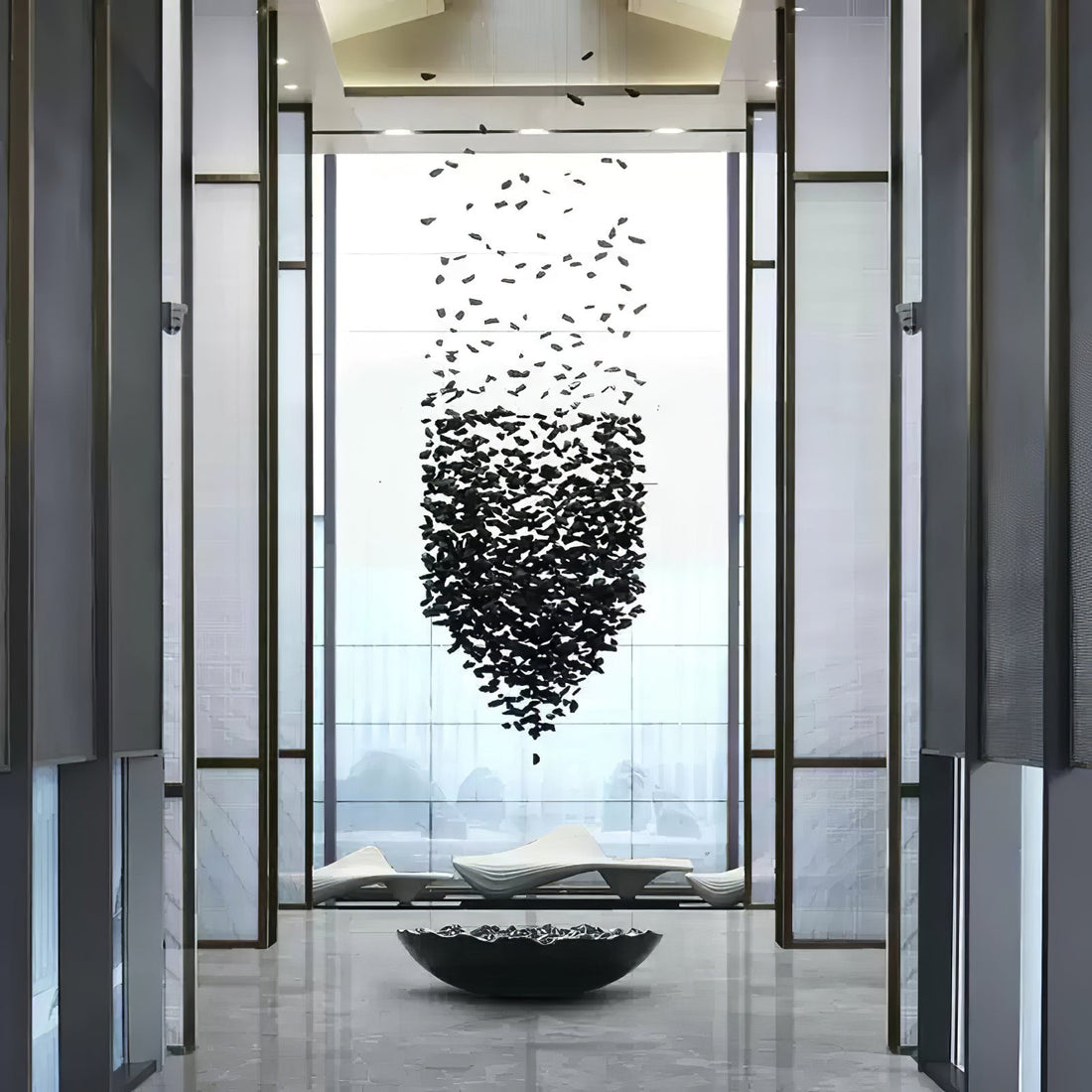 Arsilus Charcoal Stone Shape Hourglass Sculptural Lustre