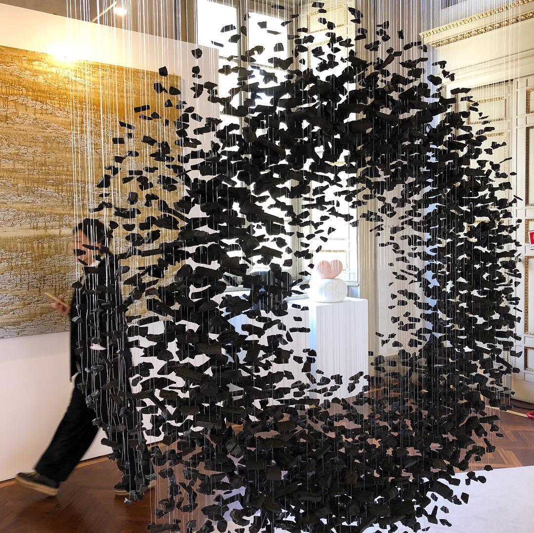Arsilus Lustre Sculptural en Pierre Charbon