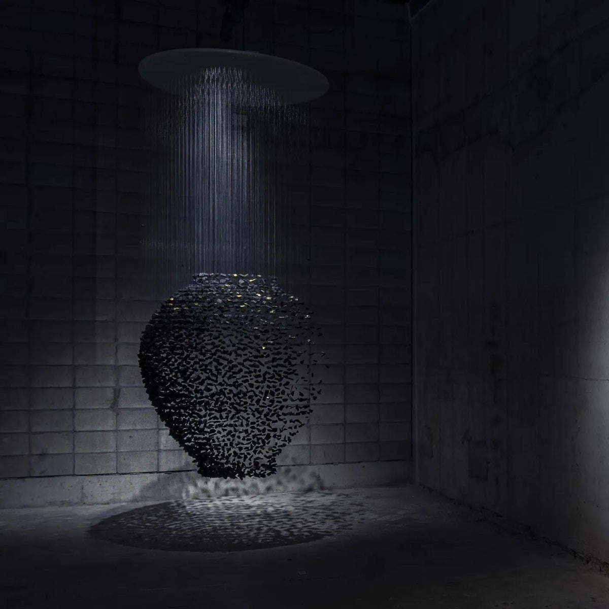 Arsilus Lustre Sculptural en Pierre Charbon