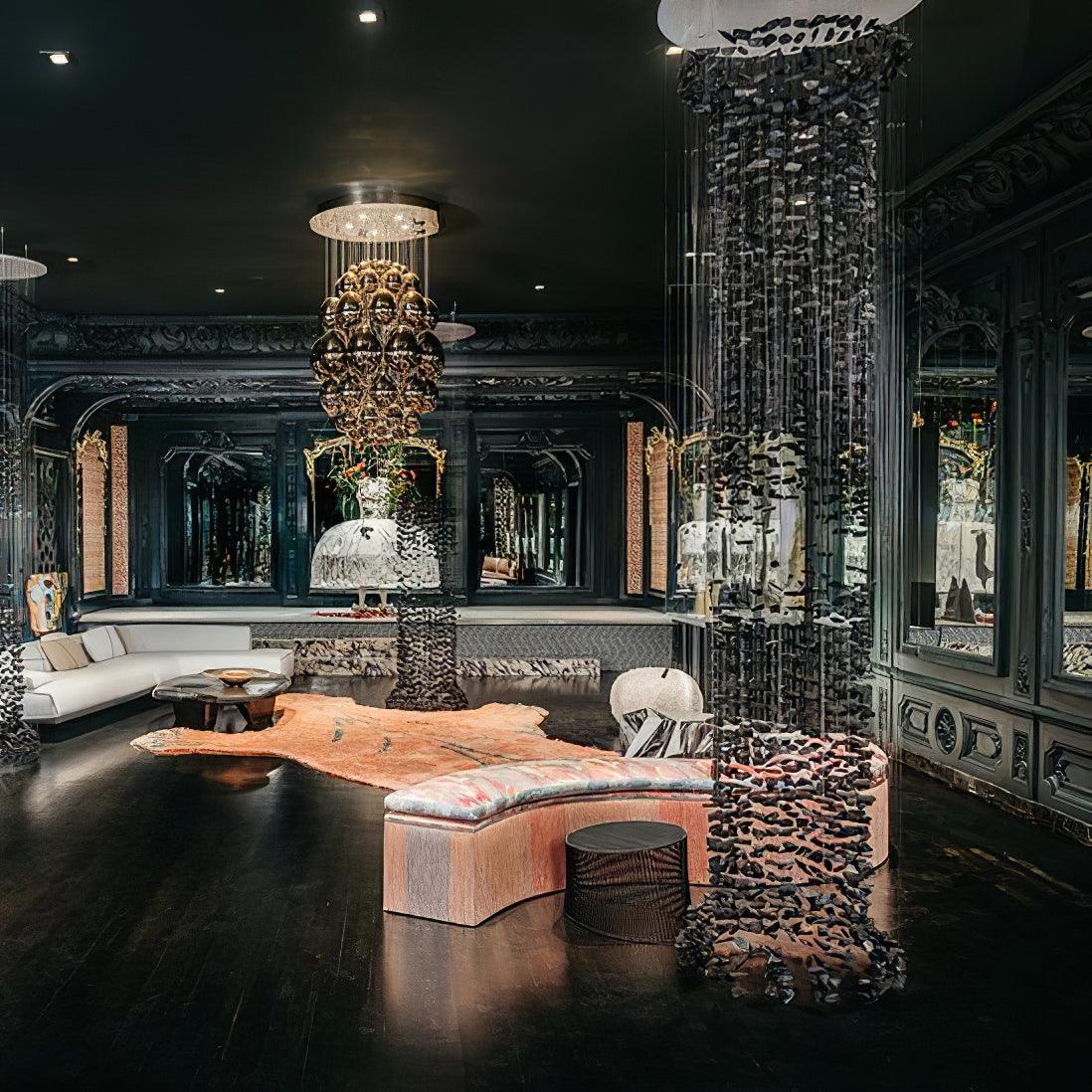Arsilus Lustre Sculptural en Pierre Charbon