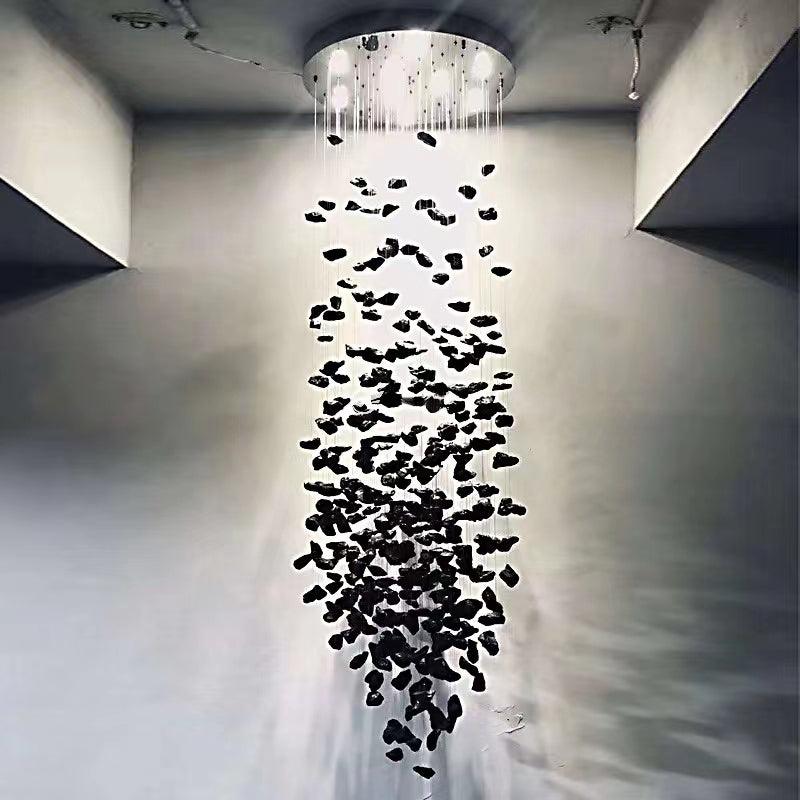Arsilus Lustre Sculptural en Pierre Charbon