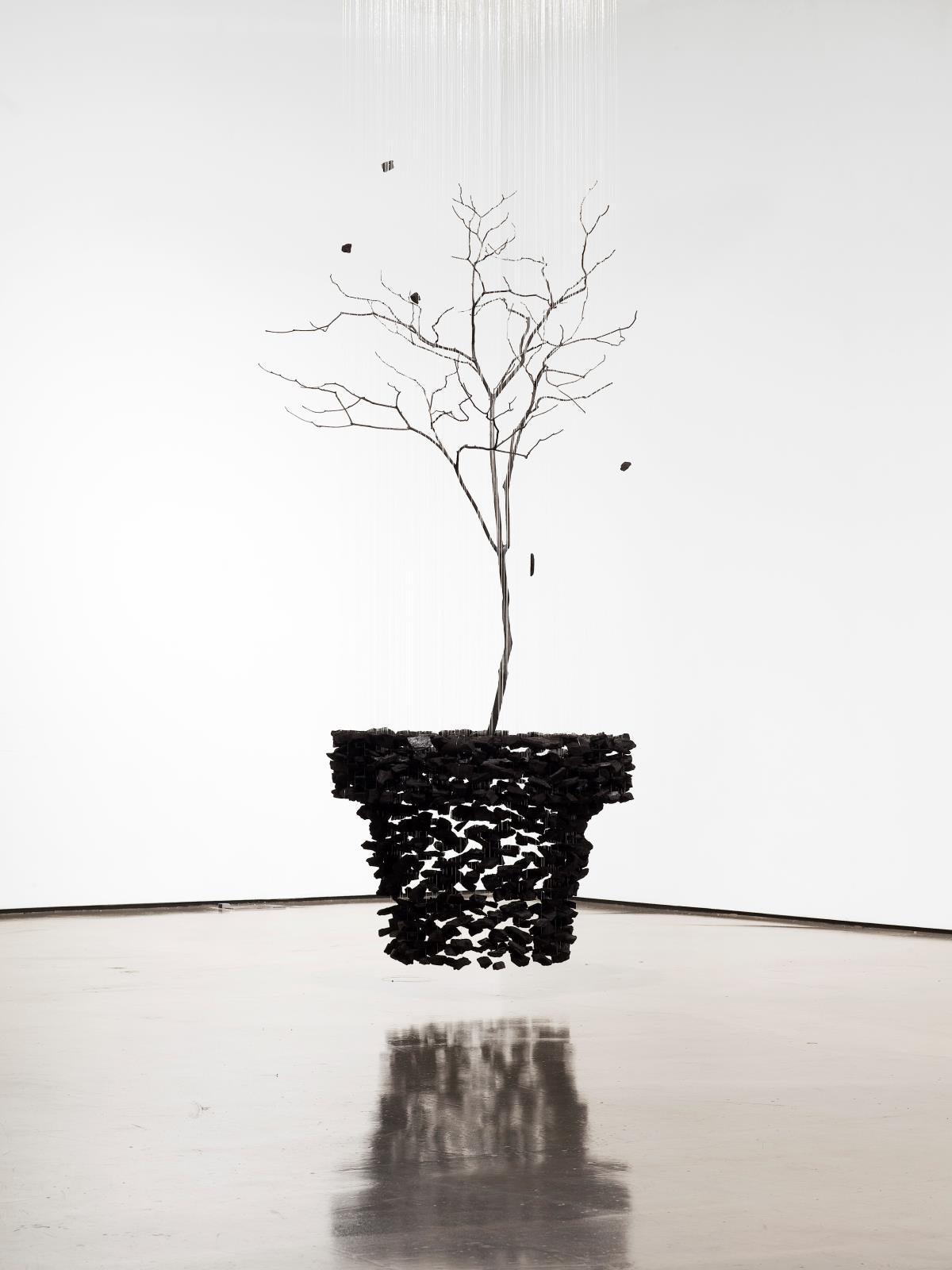 Arsilus Lustre Sculptural en Pierre Charbon