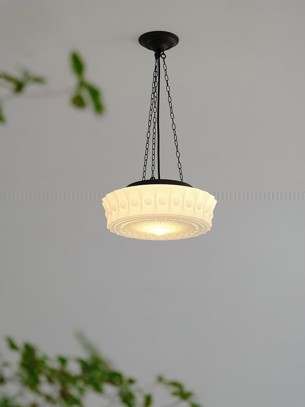 Solara Suspension en Chaîne Verre Blanc