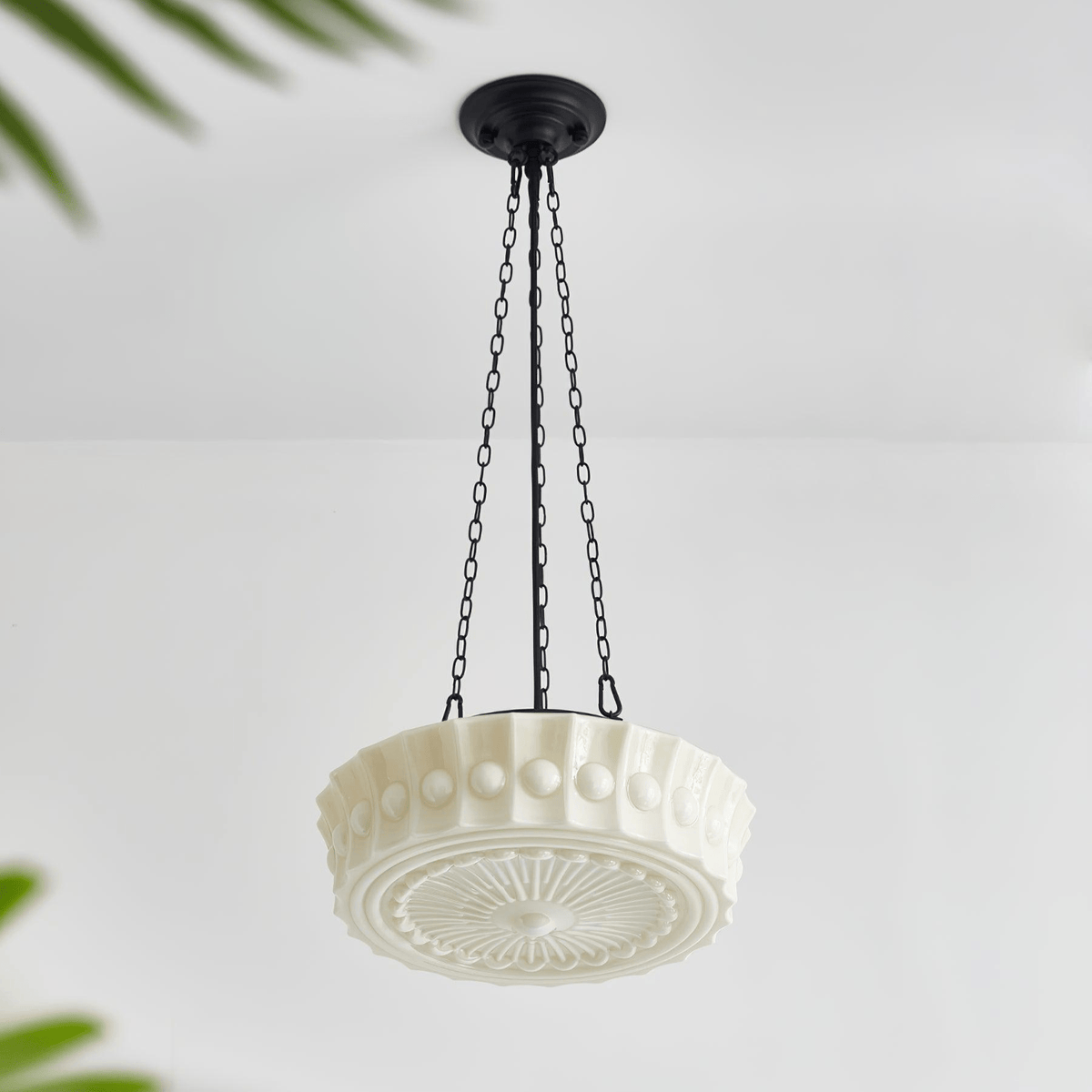 Solara Suspension en Chaîne Verre Blanc