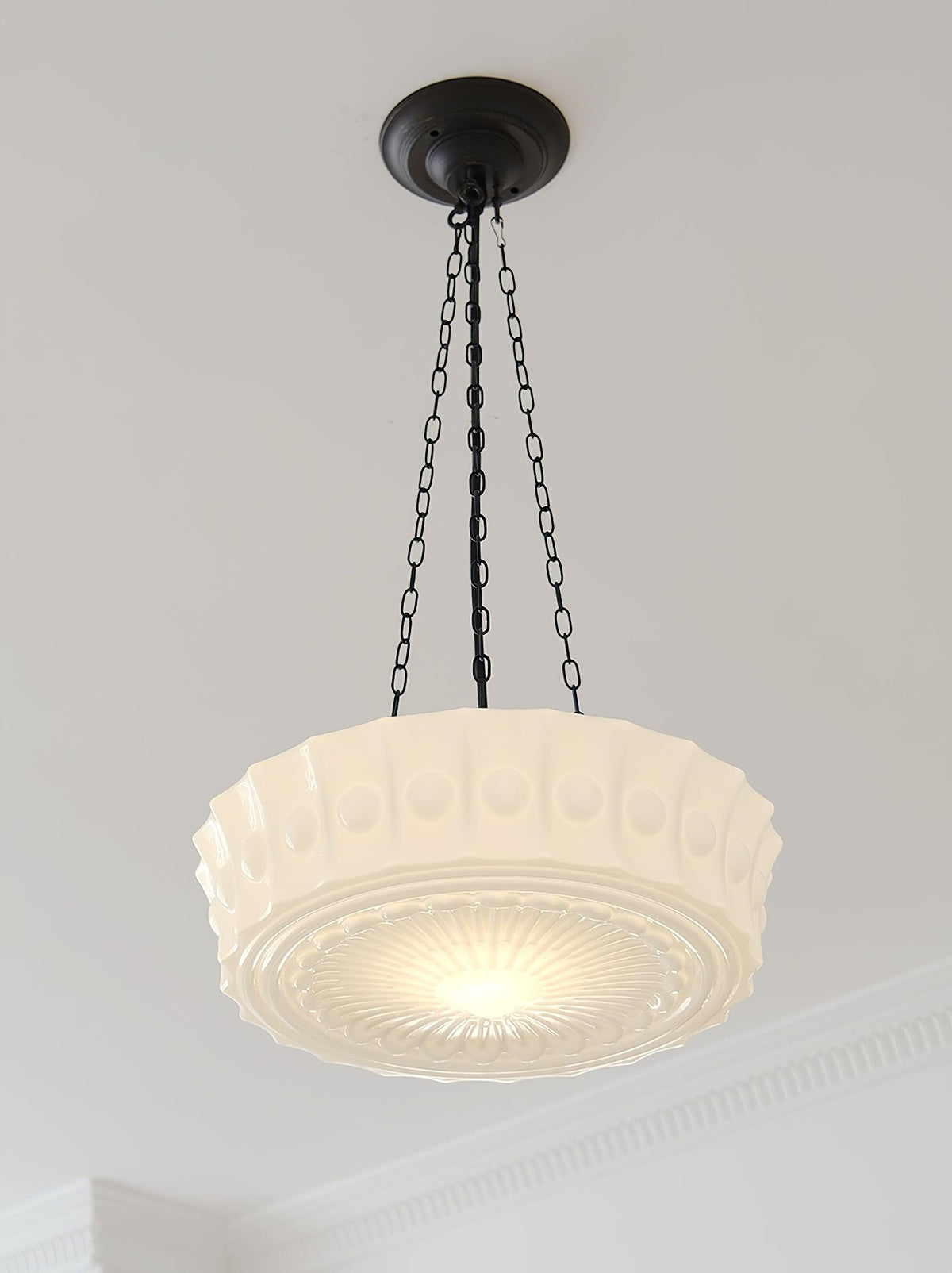 Solara Suspension en Chaîne Verre Blanc