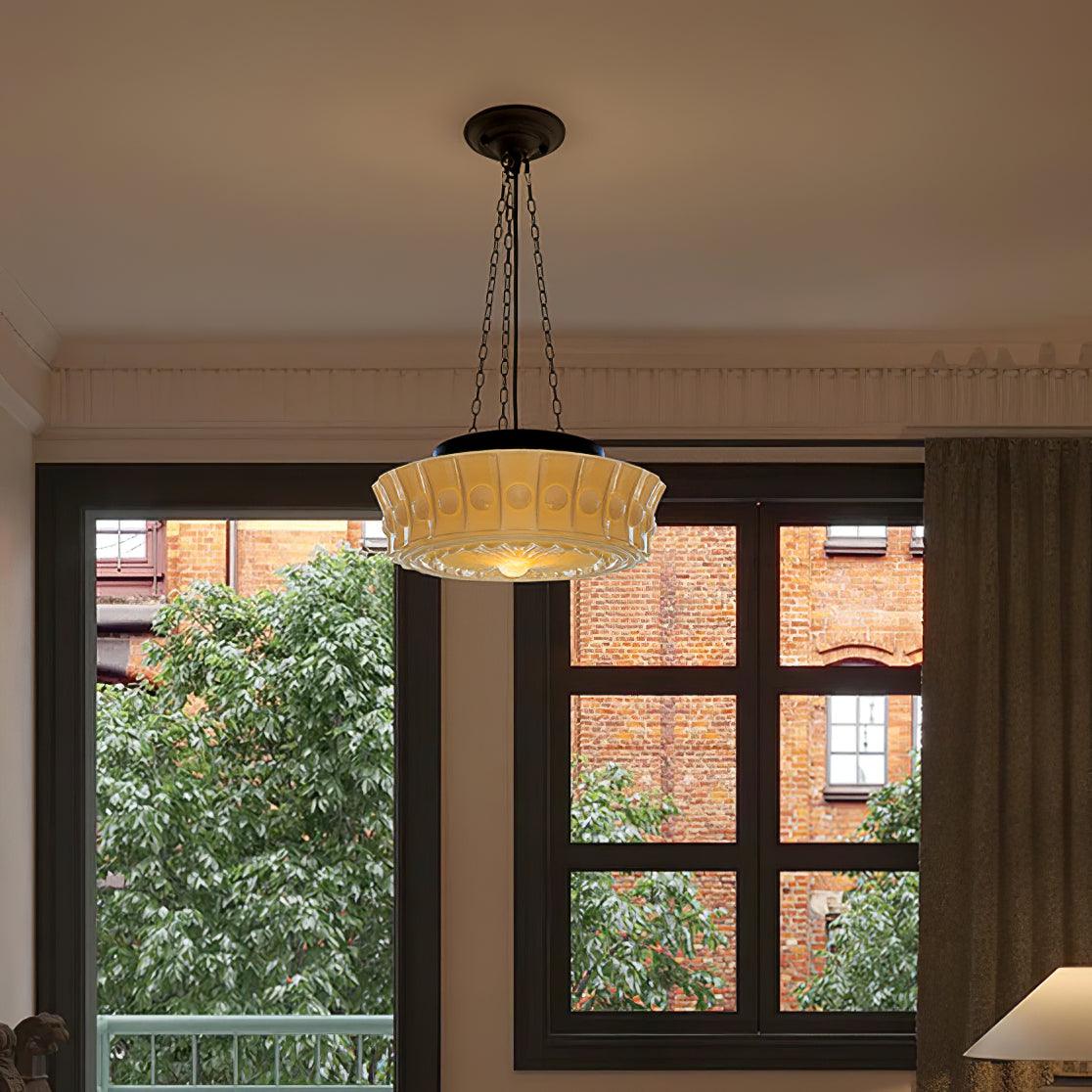 Solara Suspension en Chaîne Verre Blanc