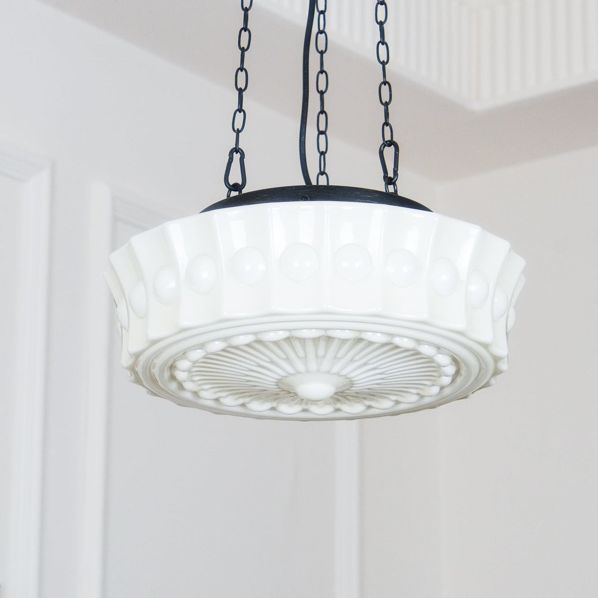 Solara Suspension en Chaîne Verre Blanc