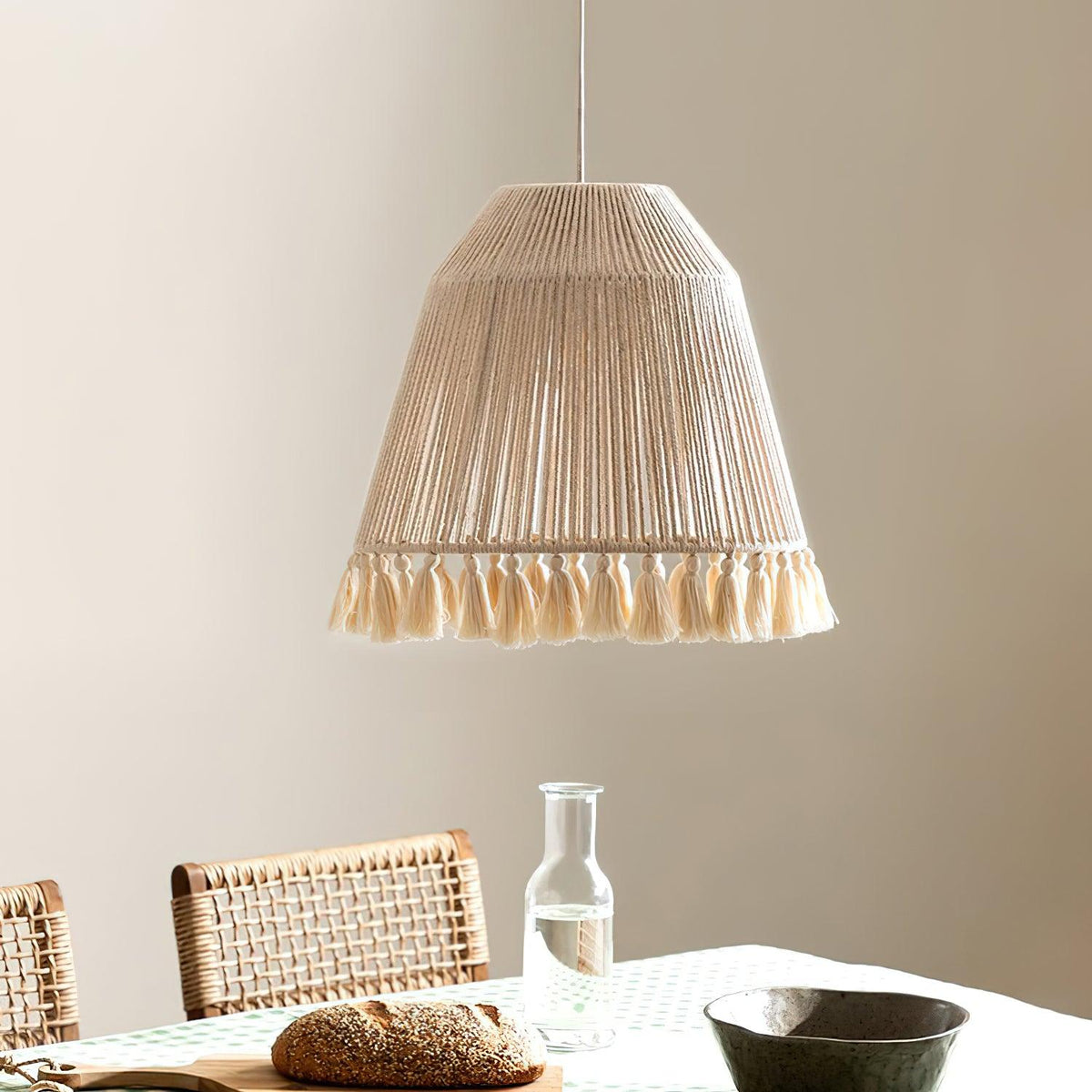 Alsolia Lampe Suspension à Corde Traditionnelle
