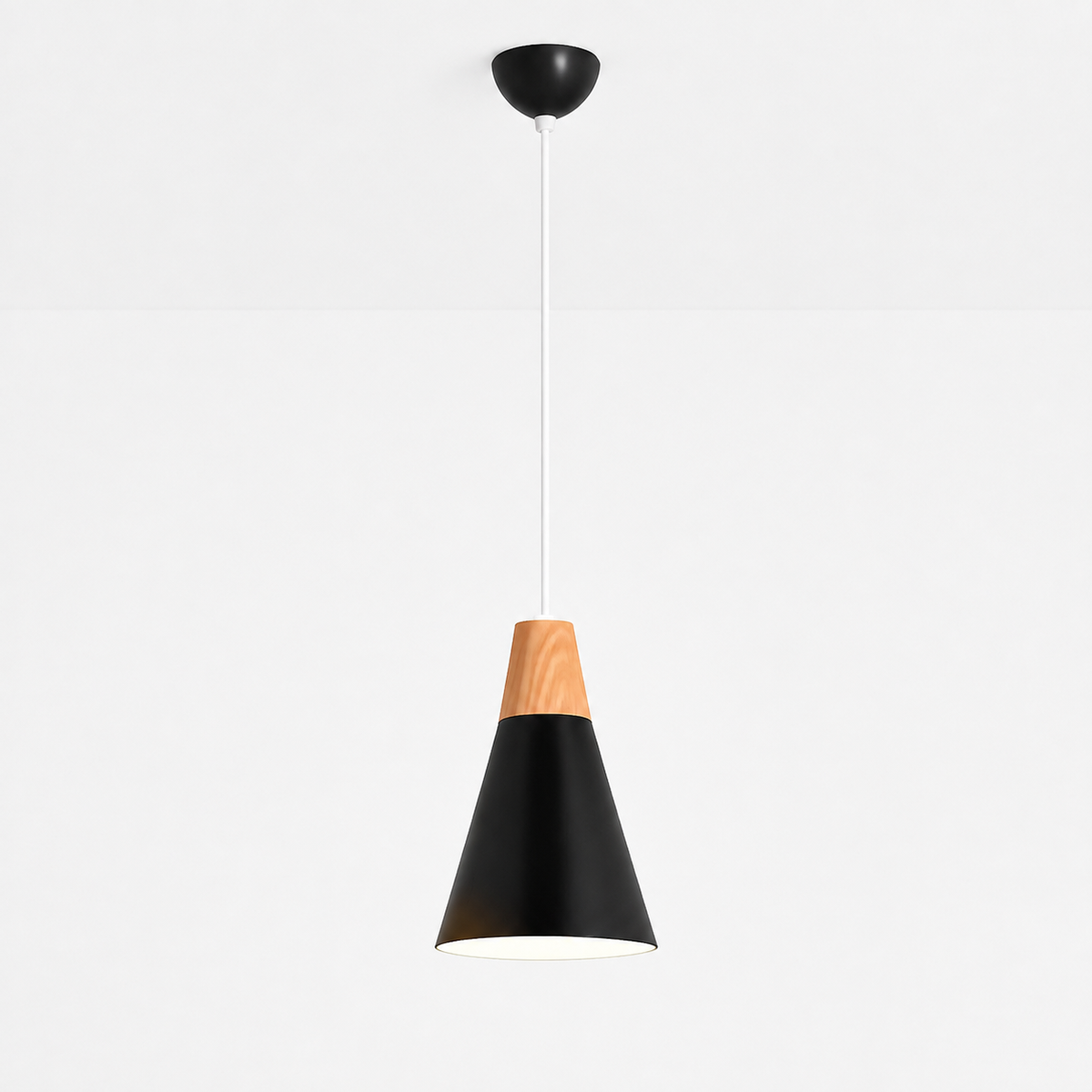 Suspension Cone en Bois et Aluminium Coloré - Conéa