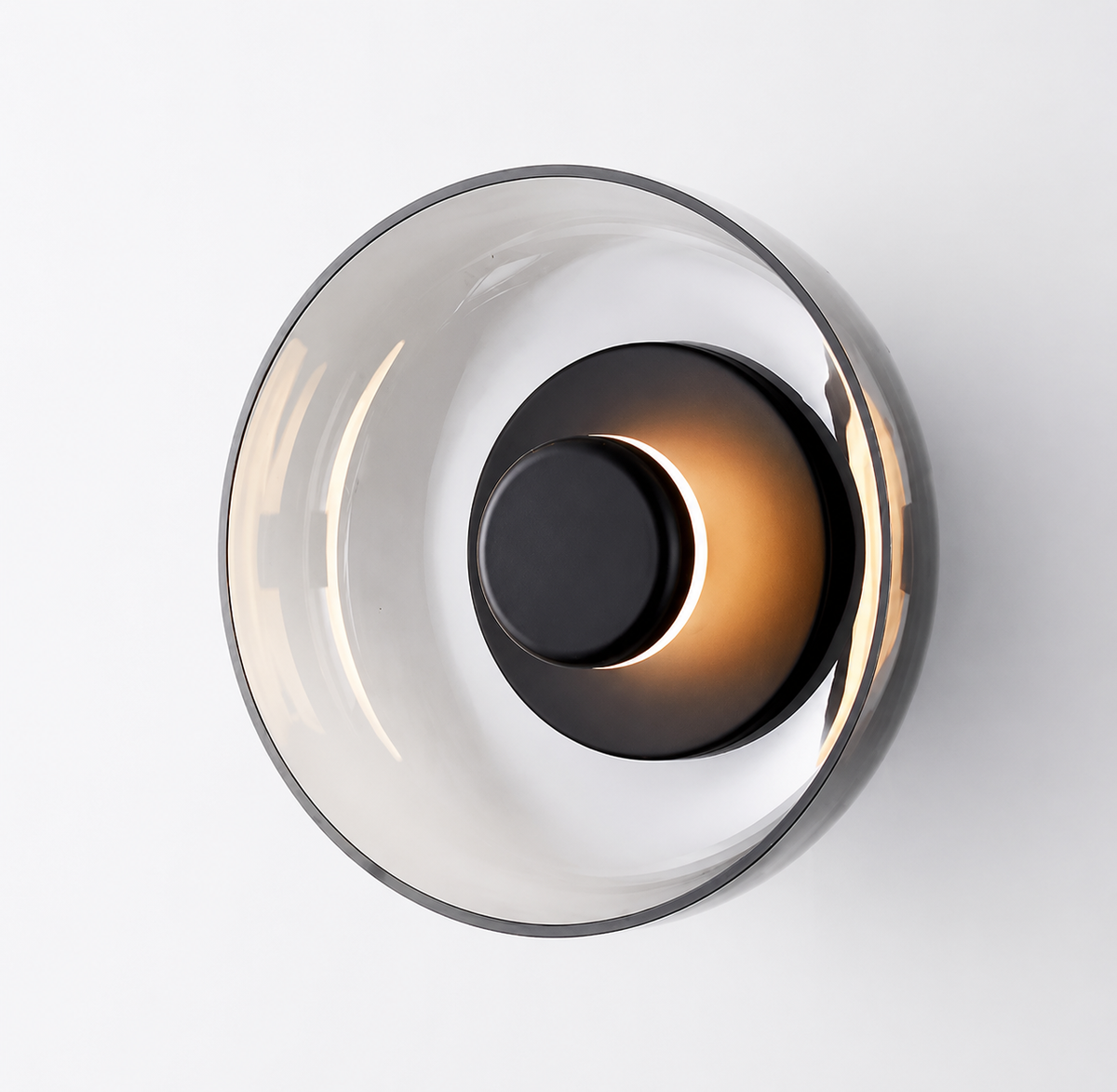 Applique Murale Ronde en Verre Fumé - Auréclipse