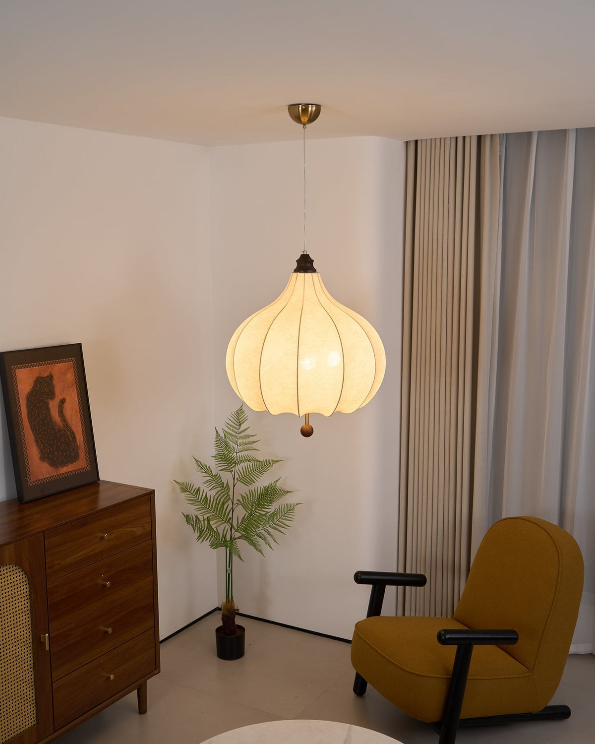 Lanterna Lampe Suspension Tissu