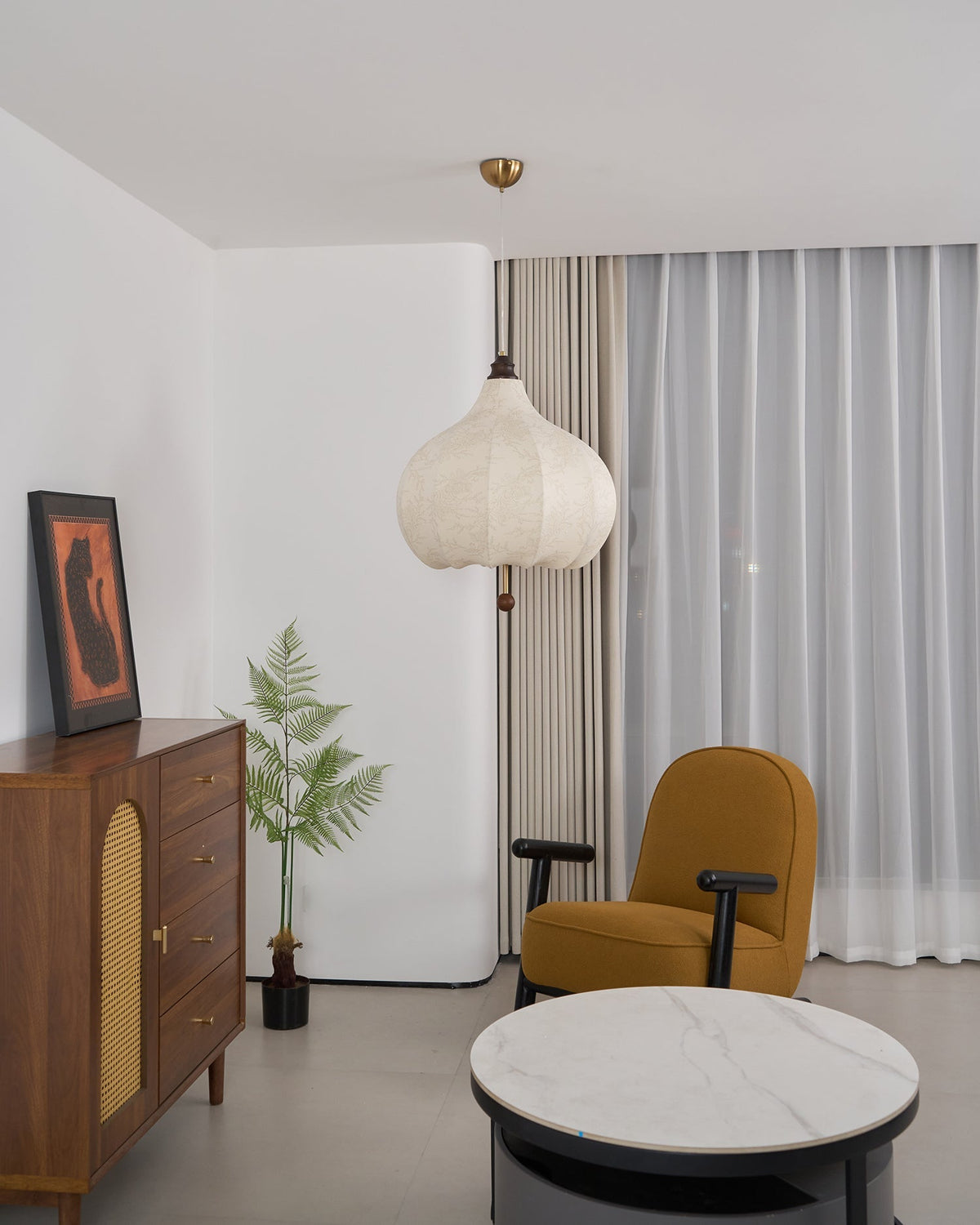 Lanterna Lampe Suspension Tissu