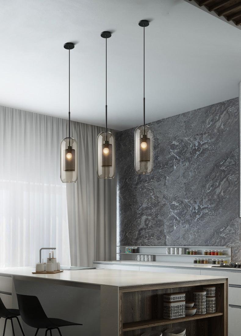 Lustra Suspension en Verre Chiswick pour Salon