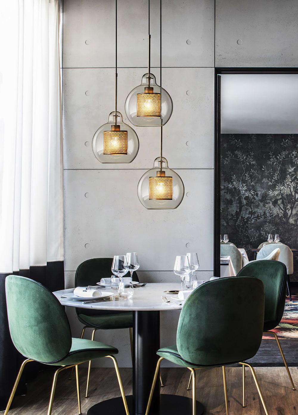 Lustra Suspension en Verre Chiswick pour Salon
