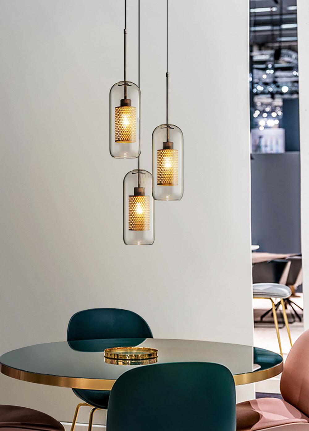 Lustra Suspension en Verre Chiswick pour Salon