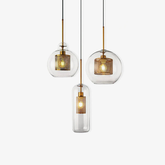 Lustra Suspension en Verre Chiswick pour Salon