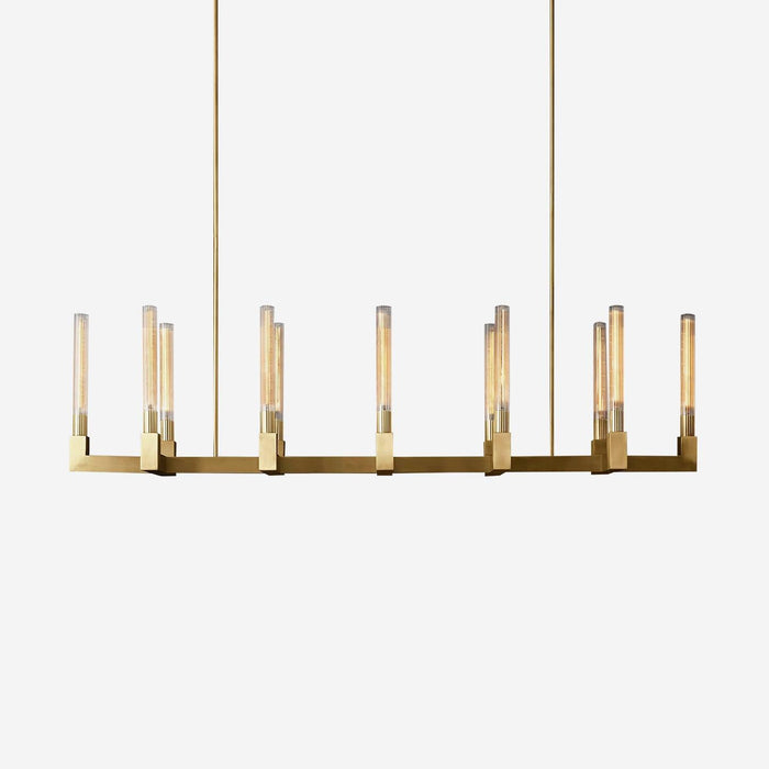 Brass Lustres en Verre Rectangulaires
