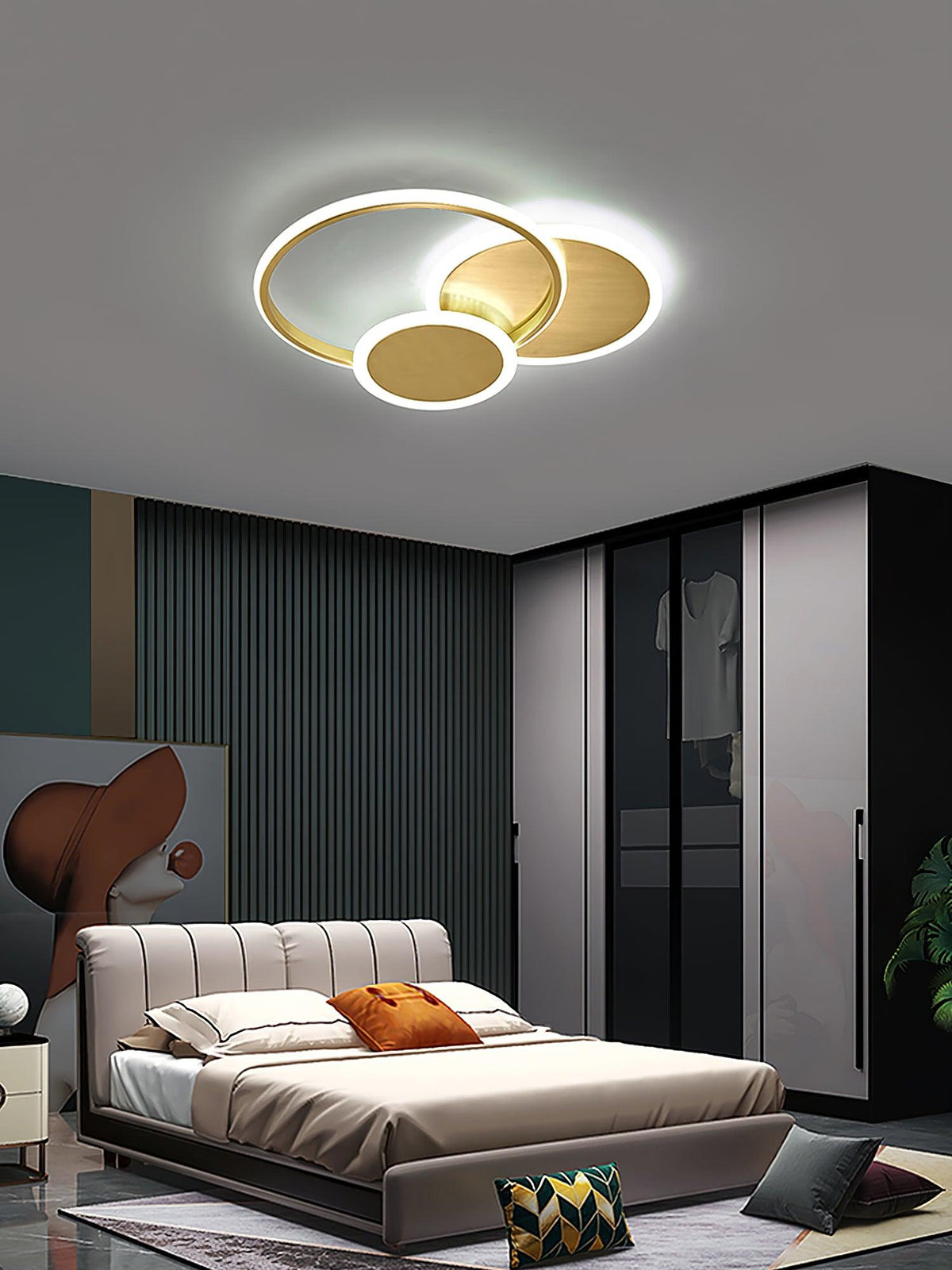 Veraee Lampe de Plafond LED Art Cercles