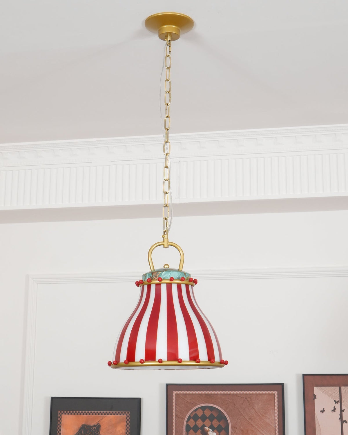 Flick Suspension en Verre Rayures Rouges et Blanches