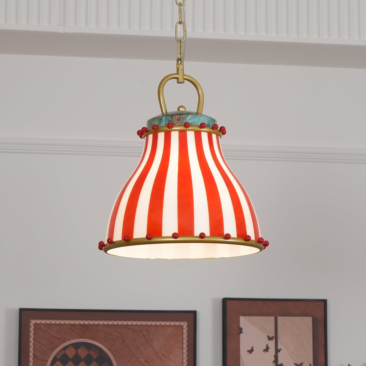 Flick Suspension en Verre Rayures Rouges et Blanches