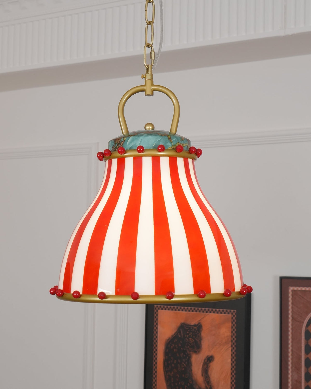 Flick Suspension en Verre Rayures Rouges et Blanches