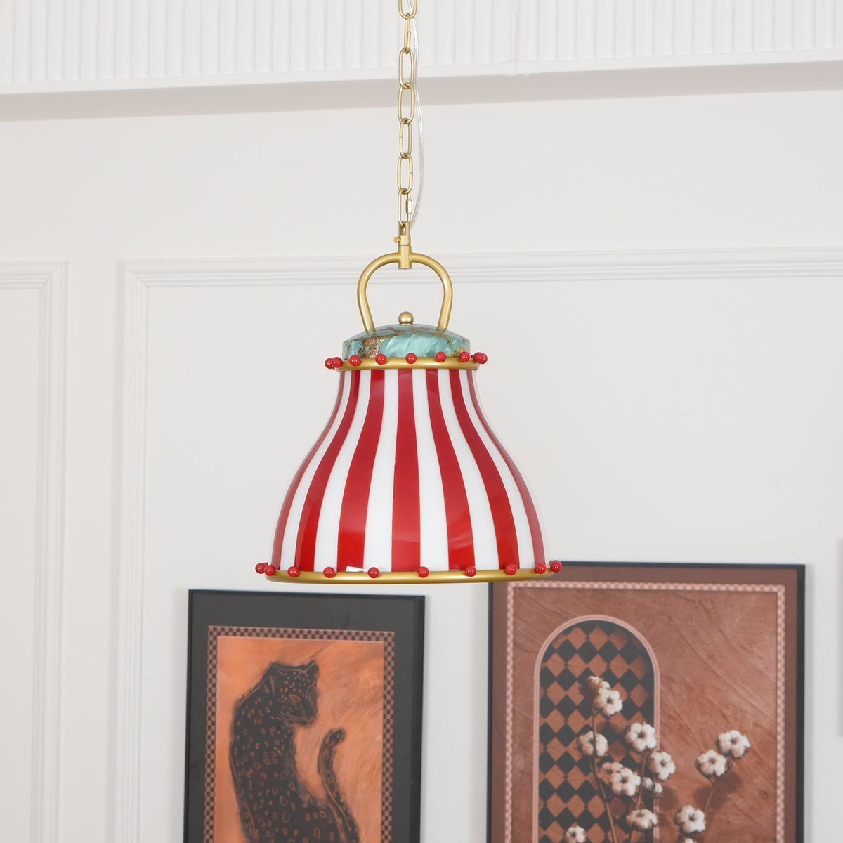 Flick Suspension en Verre Rayures Rouges et Blanches