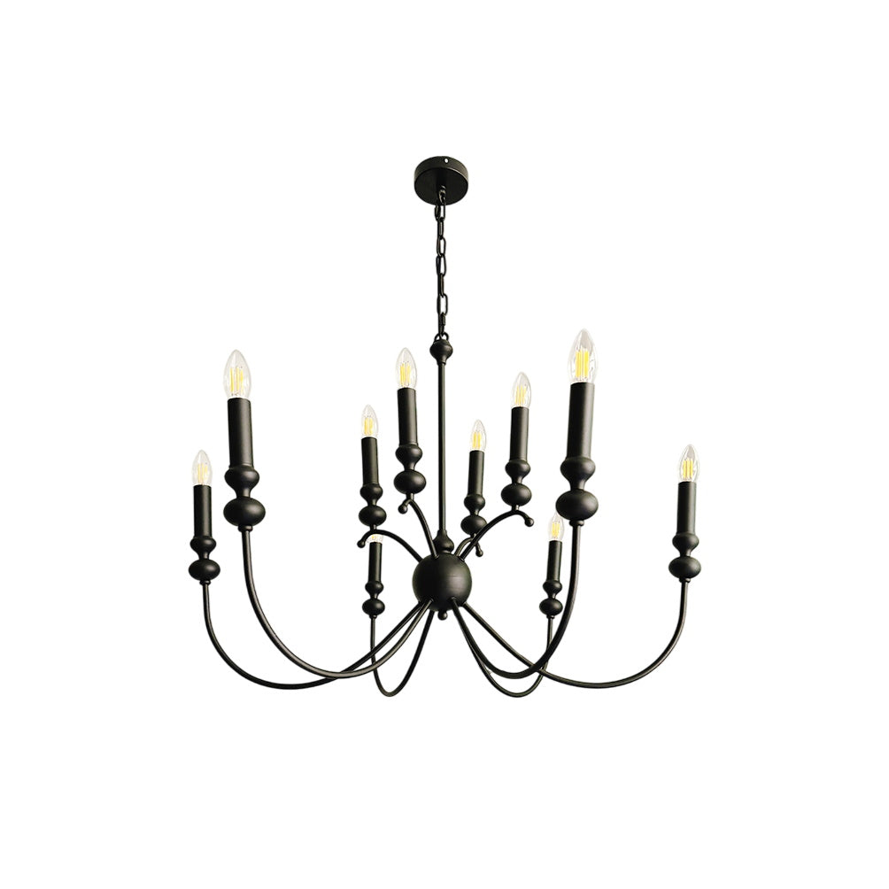 Crest Lustre Métal Noir Industriel Vintage Premium