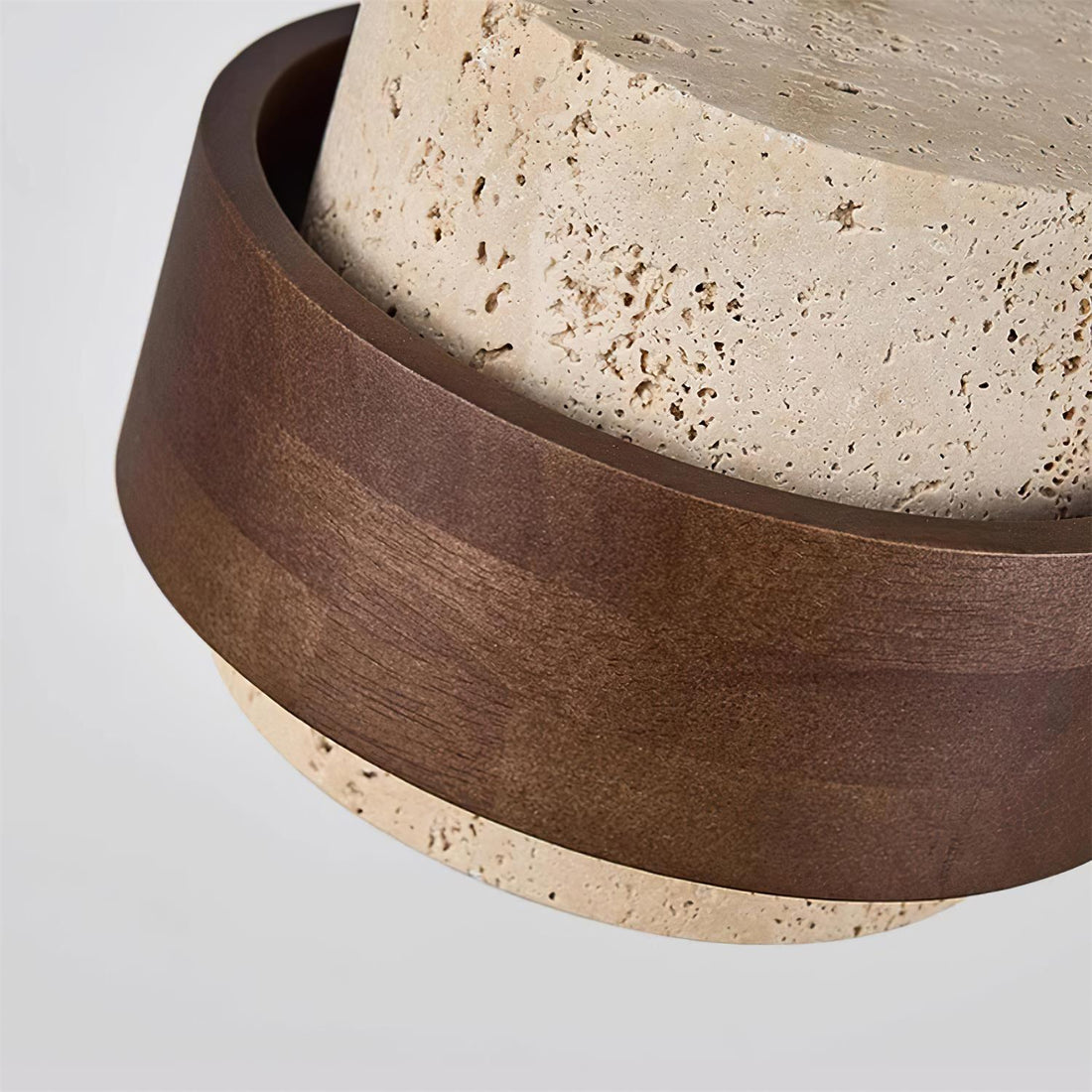 Avone Suspension à brancher en travertin et noyer