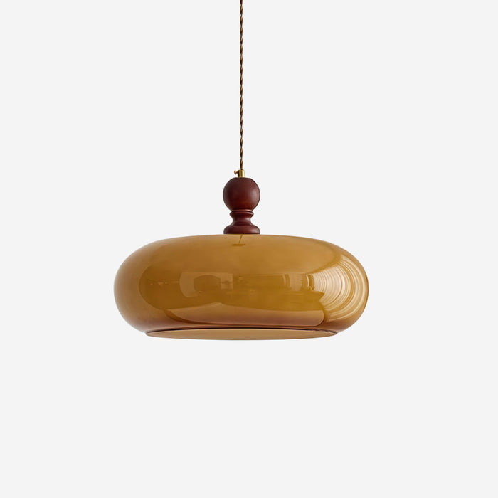 Eldom Suspension avec Abat-Jour en Verre Ambre