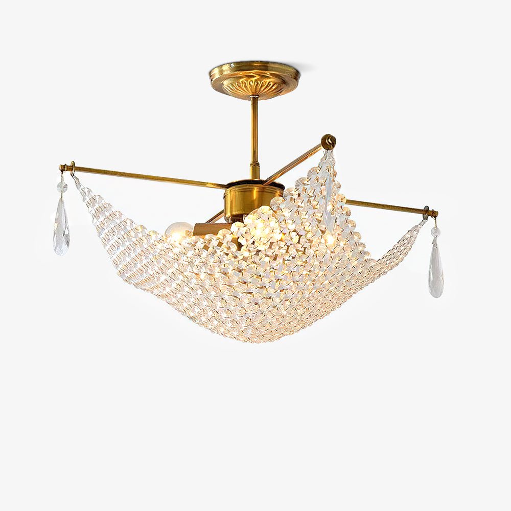 Lustra Lustre avec Fils de Cristal et Cristal