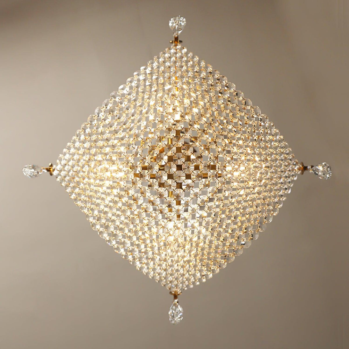 Lustra Lustre avec Fils de Cristal et Cristal