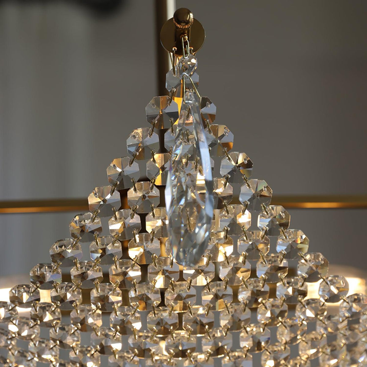 Lustra Lustre avec Fils de Cristal et Cristal