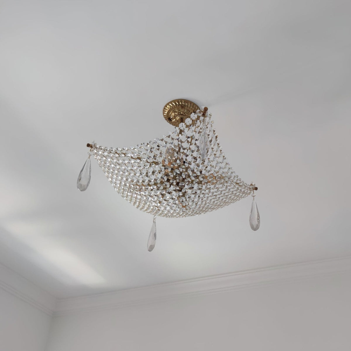 Lustra Lustre avec Fils de Cristal et Cristal