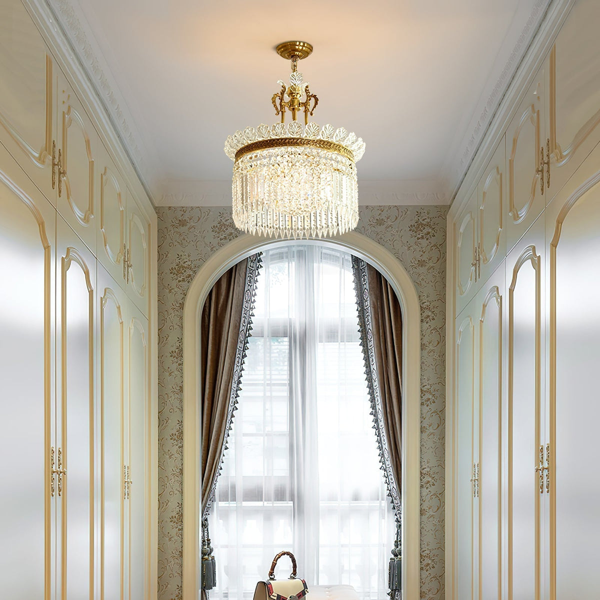 Xelra Lustre en Laiton & Cristal
