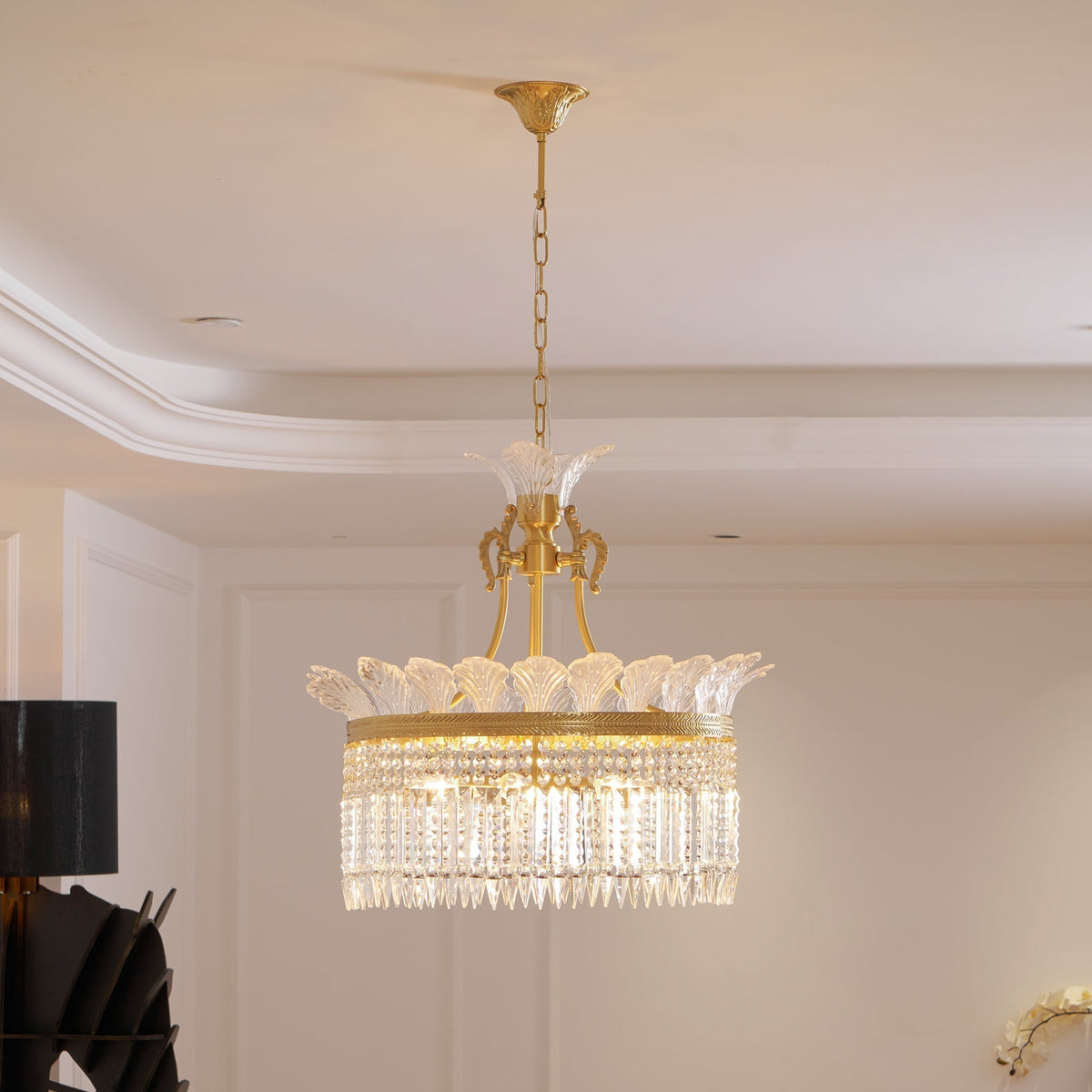 Xelra Lustre en Laiton & Cristal