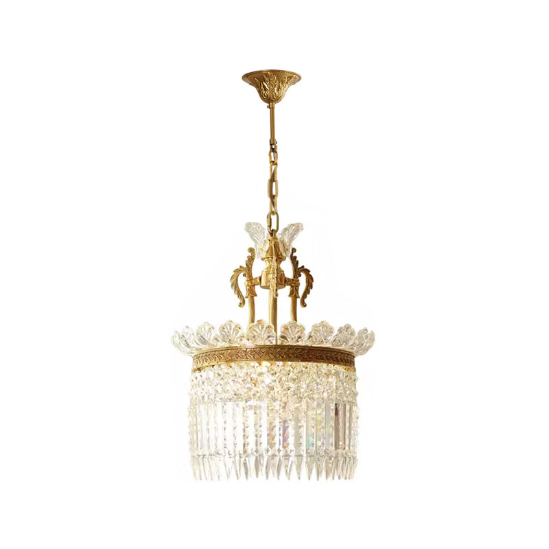 Crinoline Lustre En Cristal De Luxe Postmoderne En Laiton