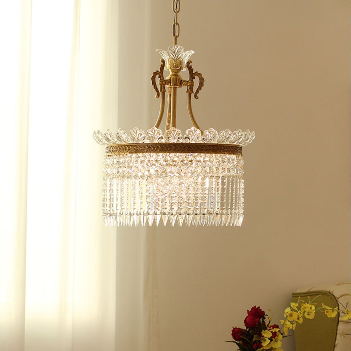 Xelra Lustre en Laiton & Cristal