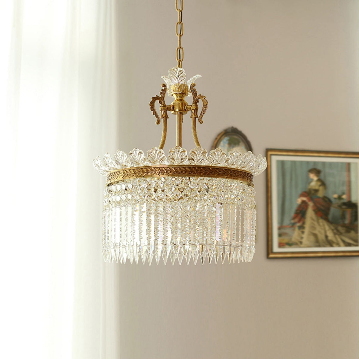 Xelra Lustre en Laiton & Cristal