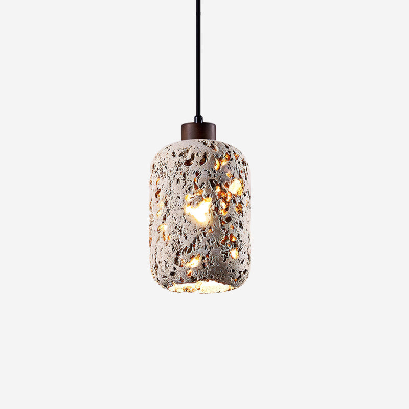 Eryno Lampe Suspension en Béton et Travertin