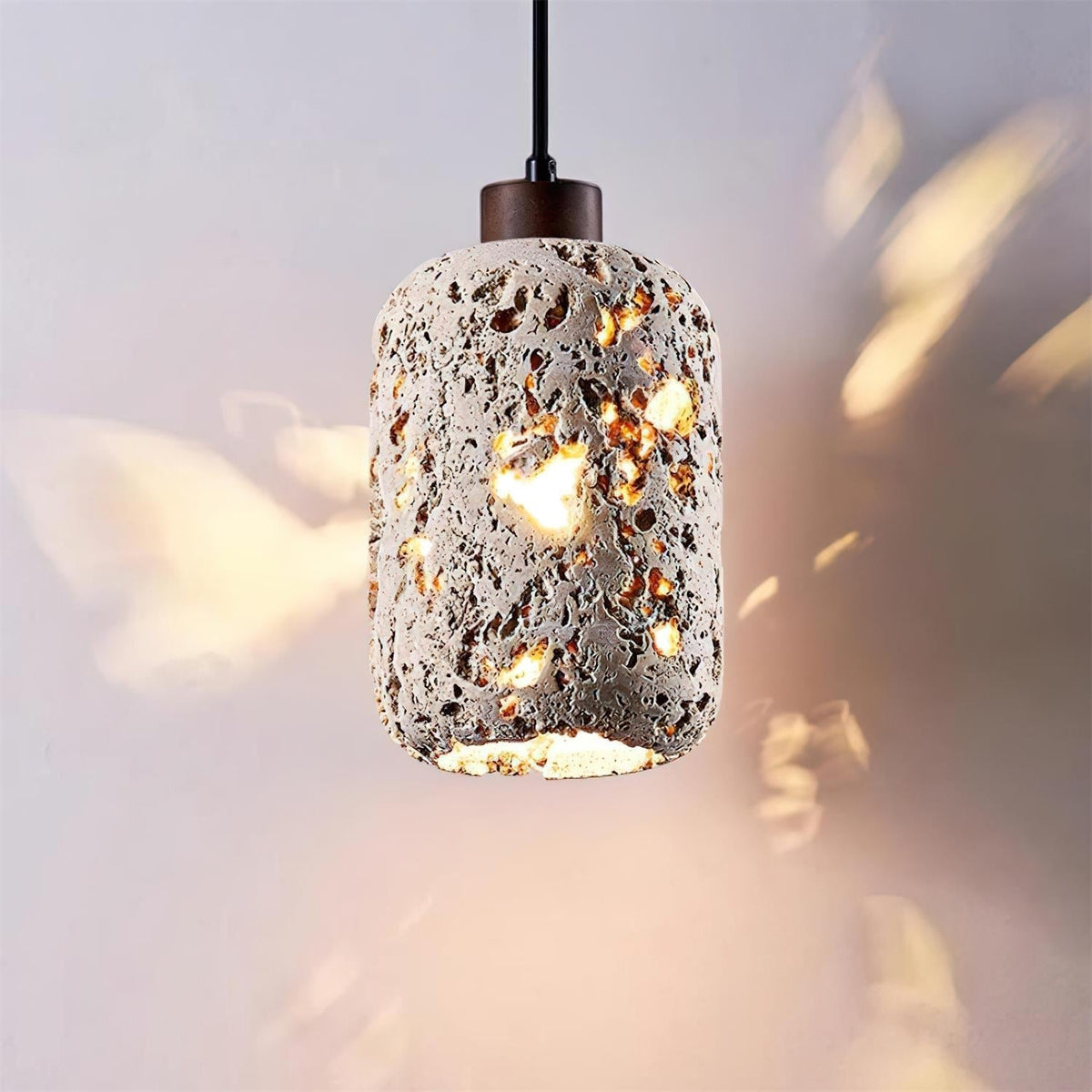 Eryno Lampe Suspension en Béton et Travertin