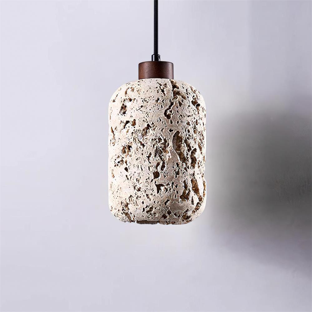 Eryno Lampe Suspension en Béton et Travertin