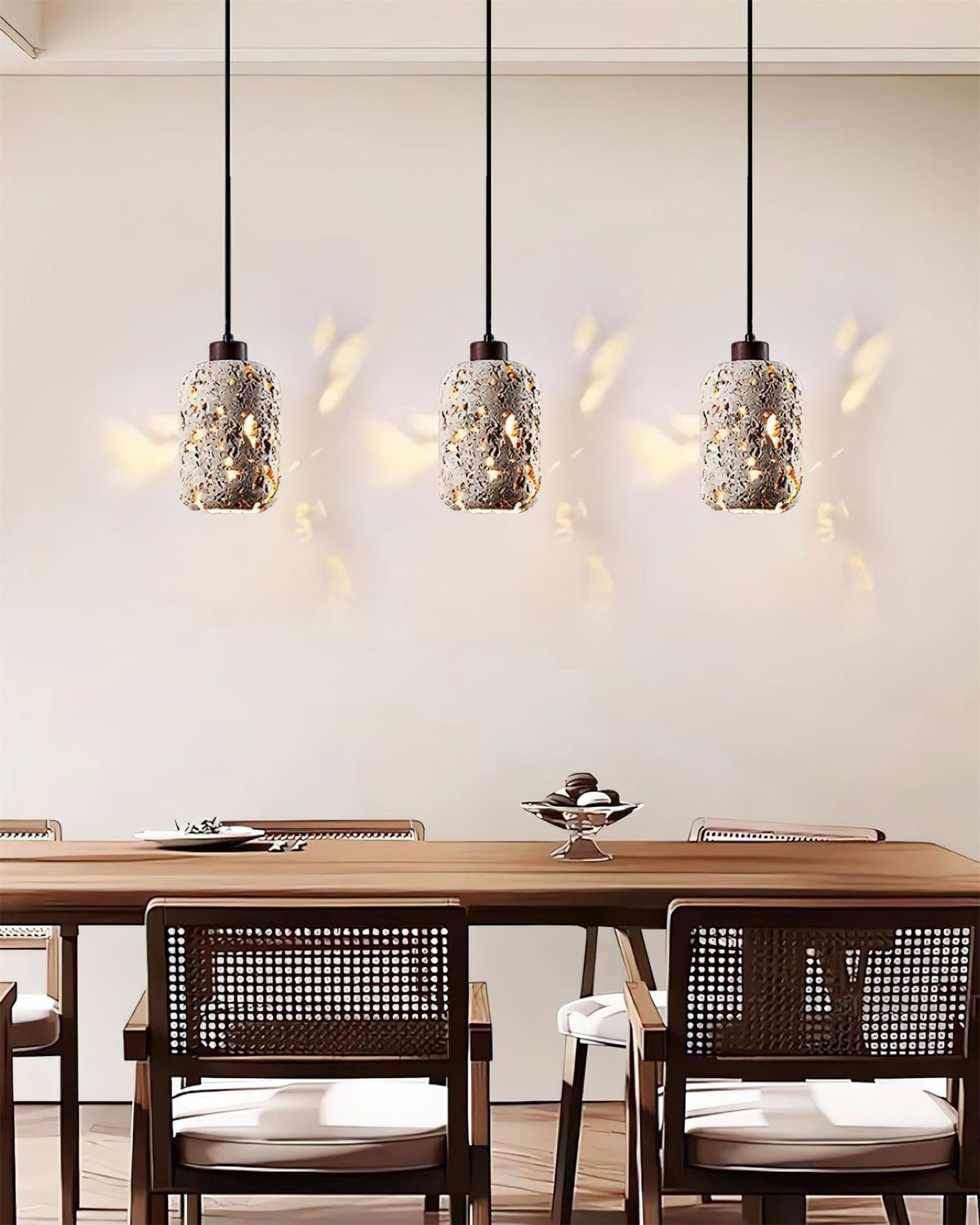 Eryno Lampe Suspension en Béton et Travertin