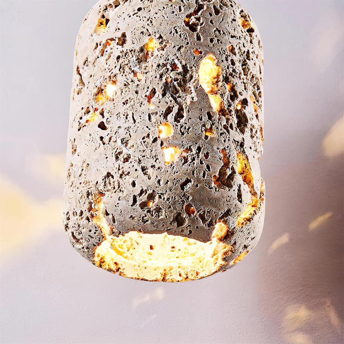 Eryno Lampe Suspension en Béton et Travertin