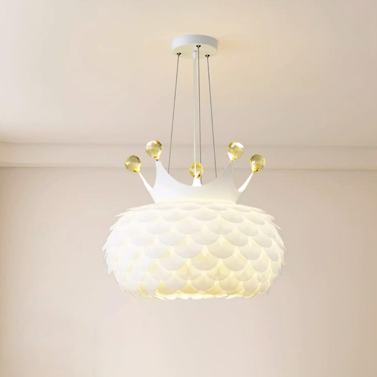 Crown Lampe Suspendue Cristal Coquille Glam