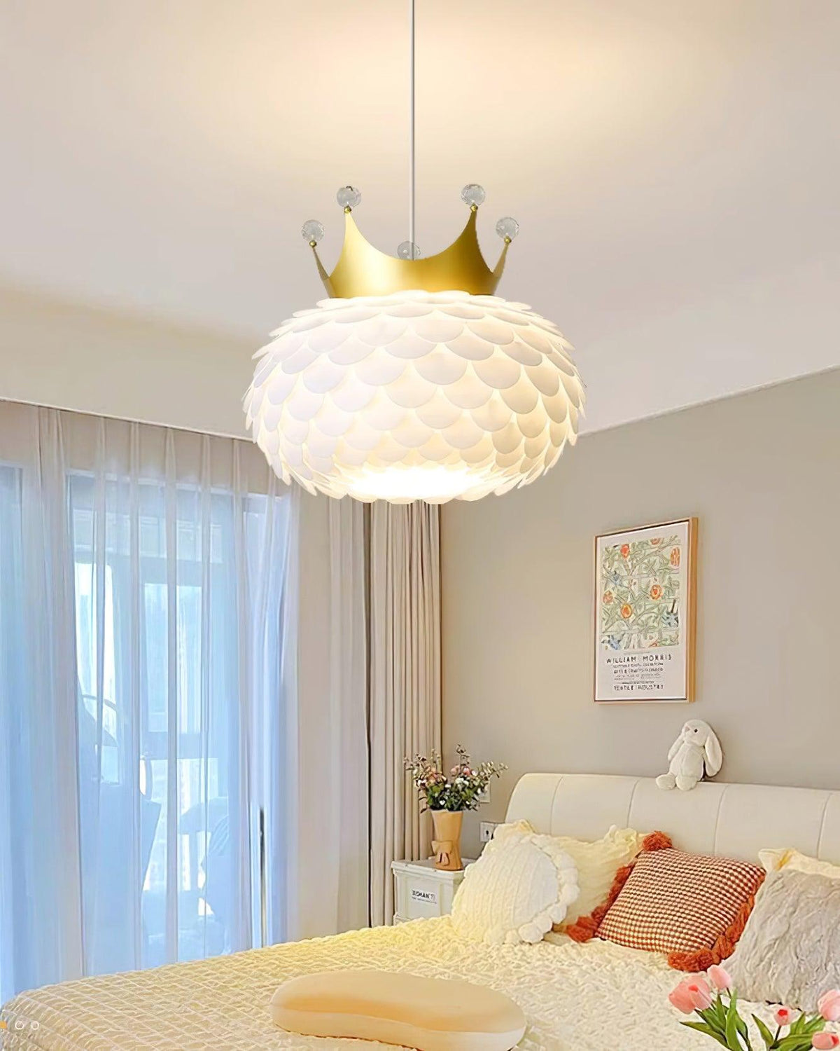 Crown Lampe Suspendue Cristal Coquille Glam